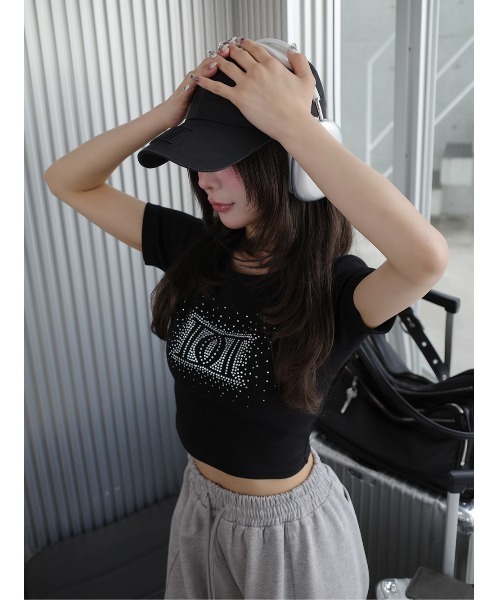 Darich ダーリッチ シャイニーDDロゴコンパクトTシャツ　BLK 半袖 黒 ダーリッチ シャイニーDDロゴコンパクトTシャツ ブラック