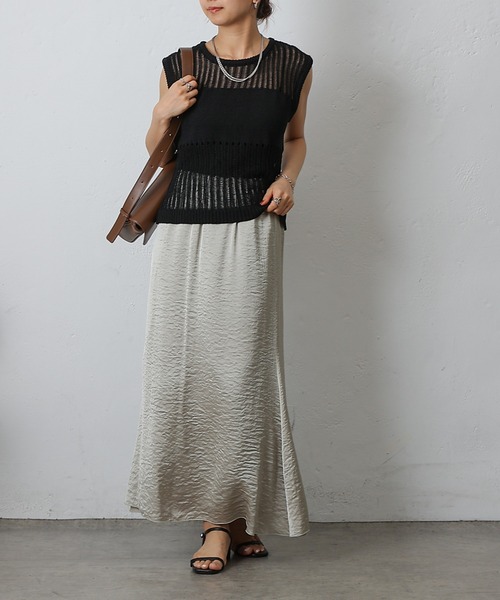 COLONY 2139(コロニートゥーワンスリーナイン)の「透かし柄ニットベスト(ベスト・レディース・ベージュ/ブラック/ブラウン・FREE)」の11枚目の写真