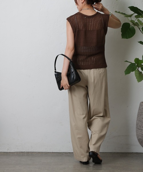 COLONY 2139(コロニートゥーワンスリーナイン)の「透かし柄ニットベスト(ベスト・レディース・ベージュ/ブラック/ブラウン・FREE)」の18枚目の写真