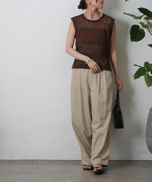 COLONY 2139(コロニートゥーワンスリーナイン)の「透かし柄ニットベスト(ベスト・レディース・ベージュ/ブラック/ブラウン・FREE)」の16枚目の写真