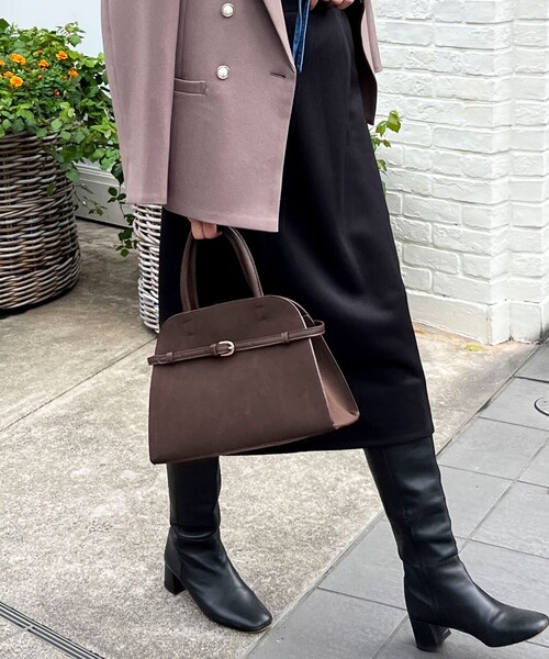 MICO COULIER（ミコクリエ）の「軽量ベルテッド2ＷAYトートバッグ（トートバッグ・レディース・ブラック/ダークブラウン・FREE）」の2枚目の写真