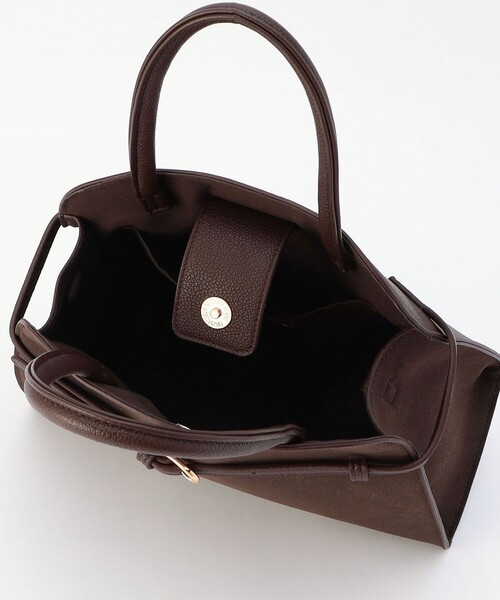 MICO COULIER（ミコクリエ）の「軽量ベルテッド2ＷAYトートバッグ（トートバッグ・レディース・ブラック/ダークブラウン・FREE）」の4枚目の写真