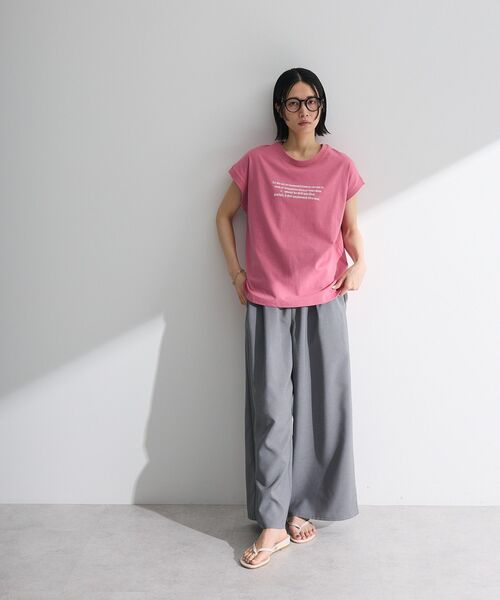 Green Parks(グリーンパークス)の「麻調ウエストギャザーフレアワイドパンツ(その他パンツ・レディース・ブラウン/グリーン/ブラック/杢グレー・FREE)」の6枚目の写真