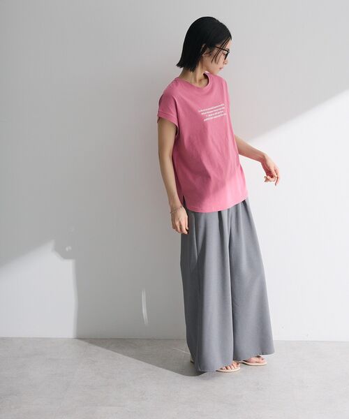 Green Parks(グリーンパークス)の「麻調ウエストギャザーフレアワイドパンツ(その他パンツ・レディース・ブラウン/グリーン/ブラック/杢グレー・FREE)」の7枚目の写真