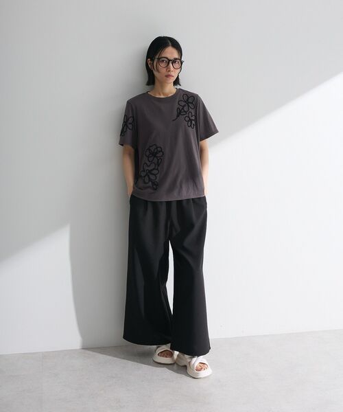 Green Parks(グリーンパークス)の「麻調ウエストギャザーフレアワイドパンツ(その他パンツ・レディース・ブラウン/グリーン/ブラック/杢グレー・FREE)」の15枚目の写真