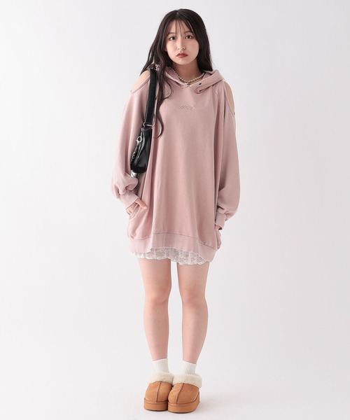 repipi armario（レピピ アルマリオ）の「カタアキフードミニワンピース（ワンピース・キッズ・ブラック系その他/ピンク系その他/ブラック・LARGE/MEDIUM/SMALL）」の8枚目の写真