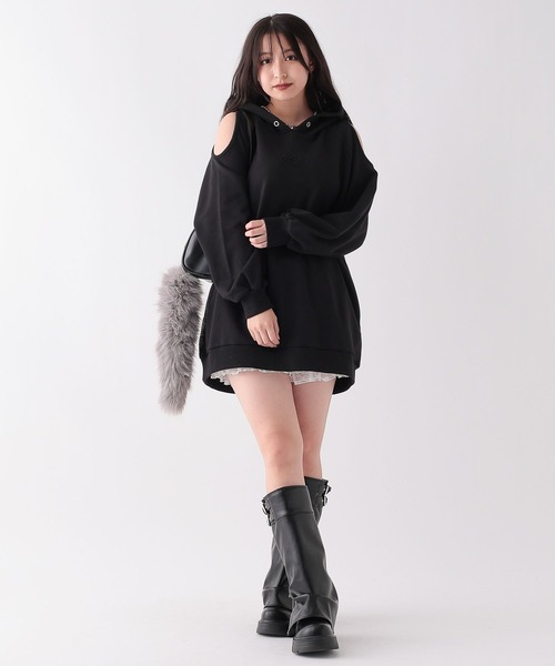 repipi armario（レピピ アルマリオ）の「カタアキフードミニワンピース（ワンピース・キッズ・ブラック系その他/ピンク系その他/ブラック・LARGE/MEDIUM/SMALL）」の11枚目の写真