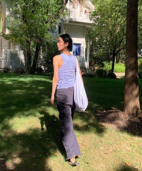 LONSLAN】シャーリングフリル タンクトップ CHLONW25s066