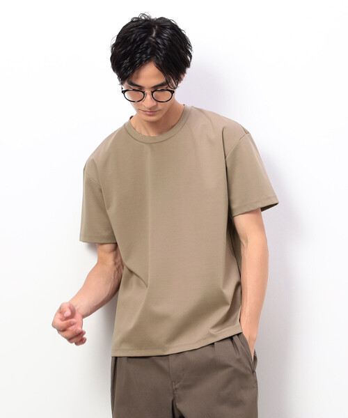COMME CA ISM(コムサイズム)の「「MADE IN JAPAN」 シルキーポンチ Tシャツ(Tシャツ/カットソー・メンズ・ホワイト/ベージュ/カーキ・M/L)」の3枚目の写真