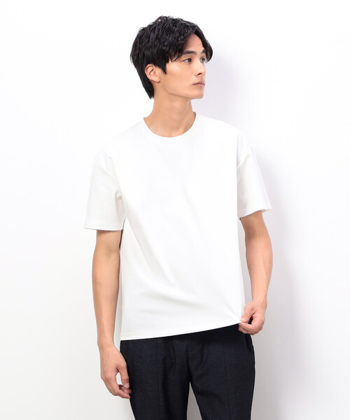 COMME CA ISM(コムサイズム)の「「MADE IN JAPAN」 シルキーポンチ Tシャツ(Tシャツ/カットソー・メンズ・ホワイト/ベージュ/カーキ・M/L)」の2枚目の写真