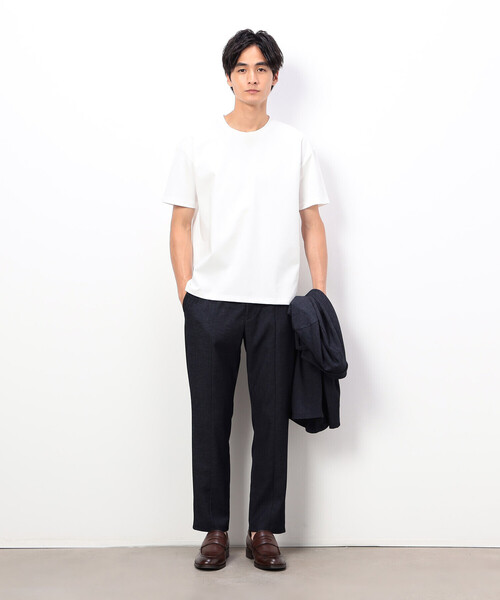COMME CA ISM(コムサイズム)の「「MADE IN JAPAN」 シルキーポンチ Tシャツ(Tシャツ/カットソー・メンズ・ホワイト/ベージュ/カーキ・M/L)」の4枚目の写真