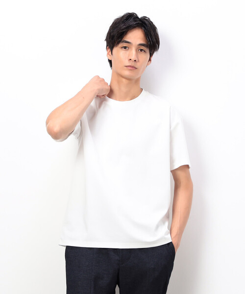 COMME CA ISM(コムサイズム)の「「MADE IN JAPAN」 シルキーポンチ Tシャツ(Tシャツ/カットソー・メンズ・ホワイト/ベージュ/カーキ・M/L)」の14枚目の写真