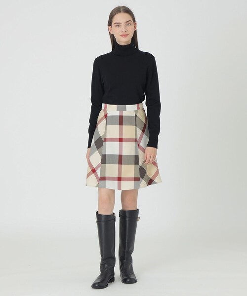 BLUE LABEL CRESTBRIDGE（ブルーレーベルクレストブリッジ）の「クレストブリッジチェッククロッシングビエラスカート（スカート・レディース・ベージュ系その他3・36/34/38/40）」の8枚目の写真