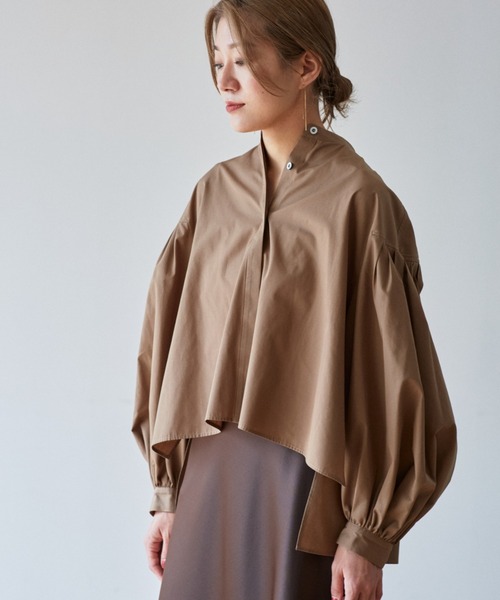 LE PHIL(ルフィル)の「◆ショートタイプライターブラウス(シャツ/ブラウス・レディース・ブルー/ホワイト/ブラウン/ブルー系その他2・F)」の3枚目の写真