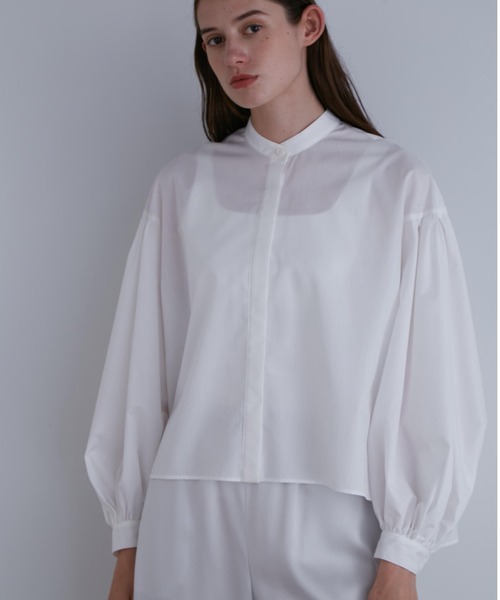 LE PHIL(ルフィル)の「◆ショートタイプライターブラウス(シャツ/ブラウス・レディース・ブルー/ホワイト/ブラウン/ブルー系その他2・F)」の2枚目の写真