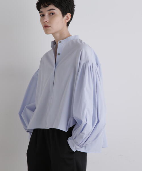 LE PHIL(ルフィル)の「◆ショートタイプライターブラウス(シャツ/ブラウス・レディース・ブルー/ホワイト/ブラウン/ブルー系その他2・F)」の1枚目の写真