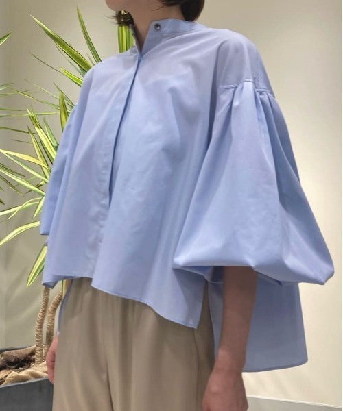 LE PHIL(ルフィル)の「◆ショートタイプライターブラウス(シャツ/ブラウス・レディース・ブルー/ホワイト/ブラウン/ブルー系その他2・F)」の9枚目の写真