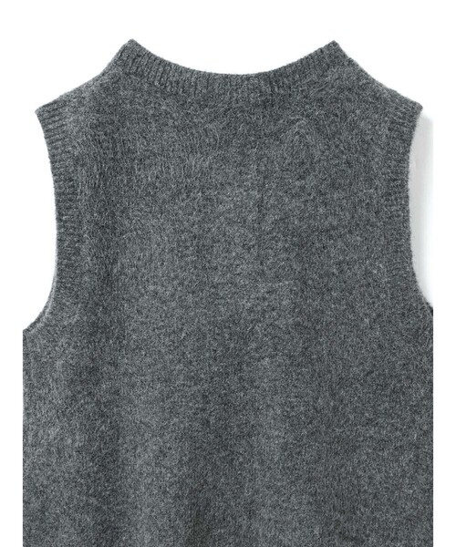 mizuiroind（ミズイロインド）の「mizuiro ind ブークレクルーネックベスト（ベスト・レディース・ブラック/チャコールグレー/オフホワイト・FREE）」の19枚目の写真