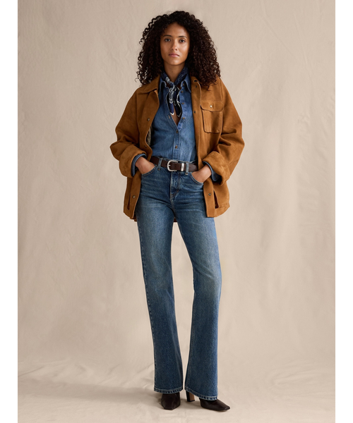 Banana Republic(バナナリパブリック)の「ハイライズ スリム ブーツカットジーンズ(デニムパンツ・レディース・インディゴブルー/ライトインディゴブルー・6/4/2/0/00)」の5枚目の写真