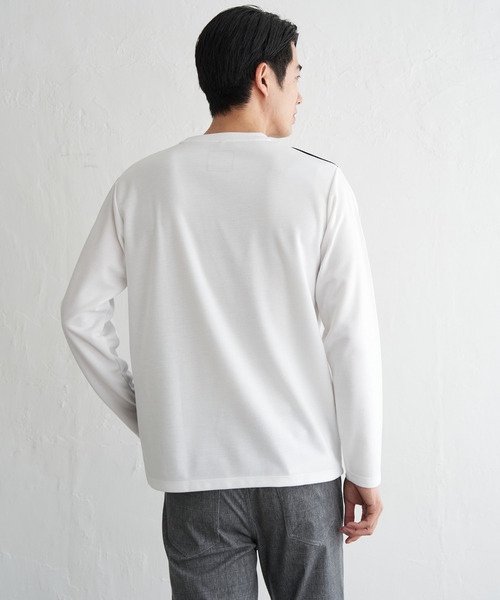 ikka(イッカ)の「【芸能人着用】ブロックスチェックスエード切り替えロンT【親子コーデ】(Tシャツ/カットソー・メンズ・ネイビー/ホワイト/グリーン/ブラウン・M/L/XL/S)」の22枚目の写真