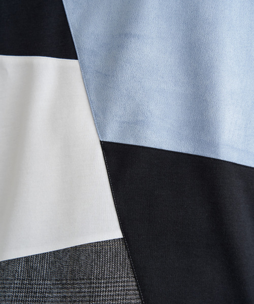 ikka(イッカ)の「【芸能人着用】ブロックスチェックスエード切り替えロンT【親子コーデ】(Tシャツ/カットソー・メンズ・ネイビー/ホワイト/グリーン/ブラウン・M/L/XL/S)」の6枚目の写真