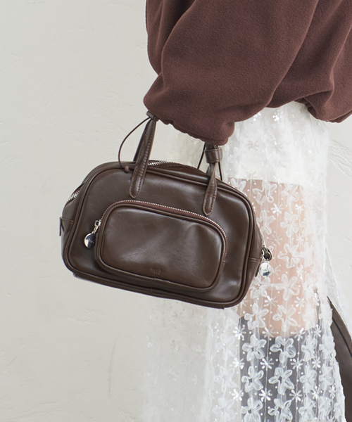 U by SPICK&SPAN（ユーバイスピックアンドスパン）の「tuo/テュオ MOS POCKET付き BOSTON（ボストンバッグ・レディース・ブラウン/ブラック・FREE）」の2枚目の写真