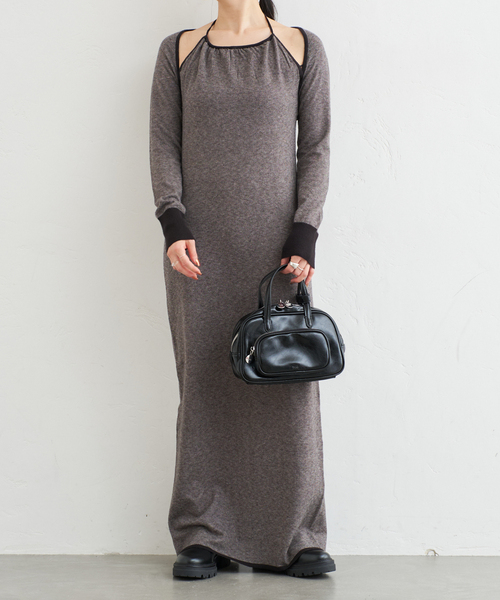 U by SPICK&SPAN（ユーバイスピックアンドスパン）の「tuo/テュオ MOS POCKET付き BOSTON（ボストンバッグ・レディース・ブラウン/ブラック・FREE）」の7枚目の写真