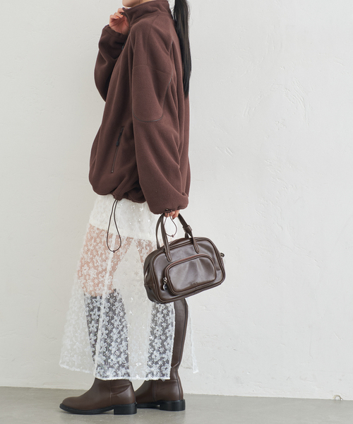 U by SPICK&SPAN（ユーバイスピックアンドスパン）の「tuo/テュオ MOS POCKET付き BOSTON（ボストンバッグ・レディース・ブラウン/ブラック・FREE）」の10枚目の写真