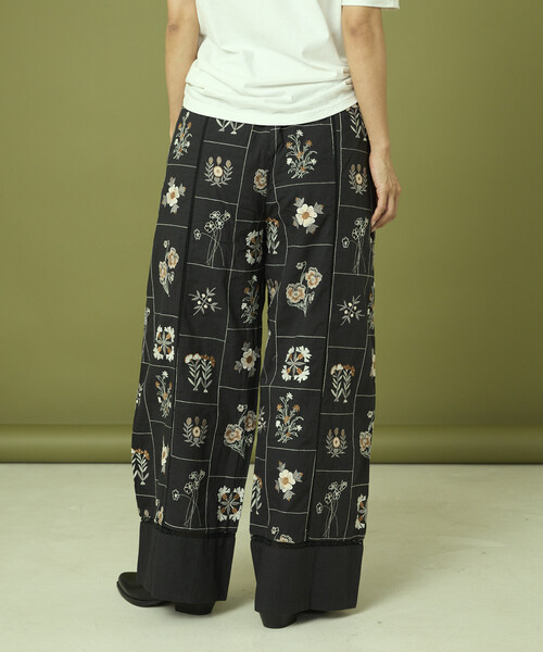 Freada 刺繍パンツ Freada/パッチワーク花刺繍パンツ｜Daytona Park(FREAK'S STORE