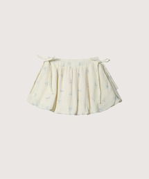 Bow-Trimmed Dot Bubble Skirt