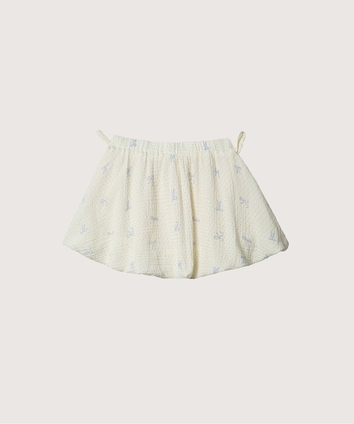 LA POMME petit(ラポミ・プチ)の「Bow-Trimmed Dot Bubble Skirt(スカート・レディース・アイボリー・SMALL/MEDIUM)」の3枚目の写真