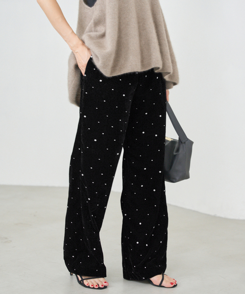 IENA（イエナ）の「COUTURE D’ADAM/クチュールドアダム Glitter PT ベロアイージーパンツ 221（その他パンツ・レディース・ブラウン/ブラック・36/38）」の6枚目の写真