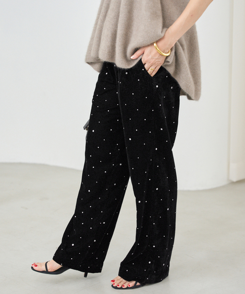 IENA（イエナ）の「COUTURE D’ADAM/クチュールドアダム Glitter PT ベロアイージーパンツ 221（その他パンツ・レディース・ブラウン/ブラック・36/38）」の10枚目の写真