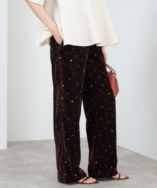 IENA（イエナ）の「COUTURE D’ADAM/クチュールドアダム Glitter PT ベロアイージーパンツ 221（その他パンツ・レディース・ブラウン/ブラック・36/38）」の21枚目の写真