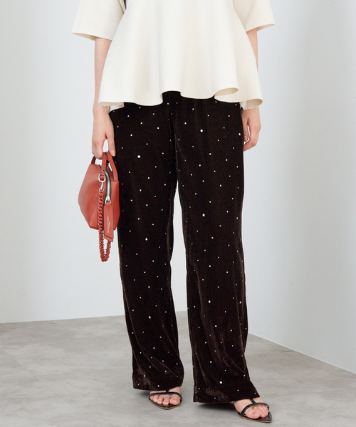 IENA（イエナ）の「COUTURE D’ADAM/クチュールドアダム Glitter PT ベロアイージーパンツ 221（その他パンツ・レディース・ブラウン/ブラック・36/38）」の22枚目の写真