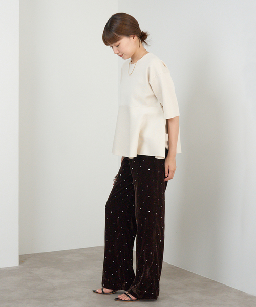 COUTURE D'ADAM/クチュールドアダム Glitter PT ベロアイージーパンツ