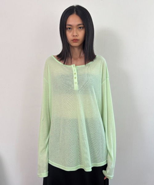 FUULLY STUDIO(フーリィーステューディオ)の「シアールーズヘンリープルオーバー(Tシャツ/カットソー・レディース・ミント/ホワイト/ブラック・FREE)」の16枚目の写真