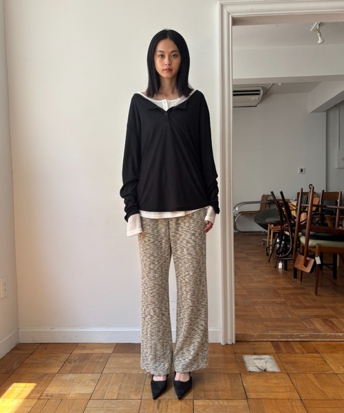 FUULLY STUDIO(フーリィーステューディオ)の「シアールーズヘンリープルオーバー(Tシャツ/カットソー・レディース・ミント/ホワイト/ブラック・FREE)」の15枚目の写真