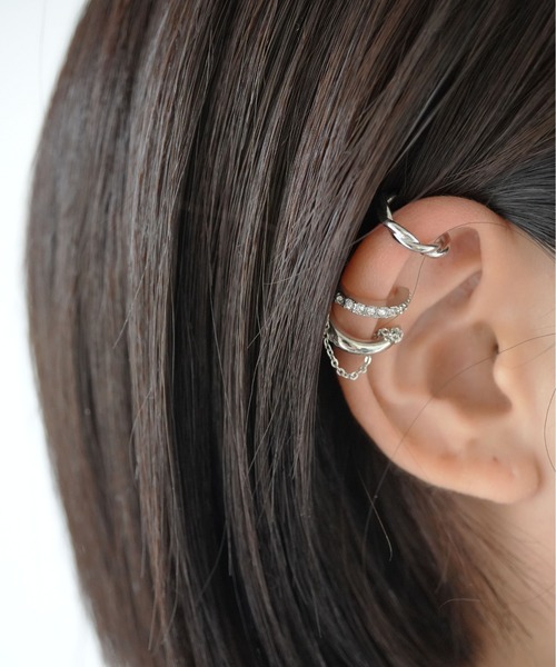 Port（ポート）の「【 SORUTT / ソルト 】 ミックステクスチャー イヤーカフ 3セット（イヤーカフ・レディース・シルバー/ゴールド・FREE）」の4枚目の写真