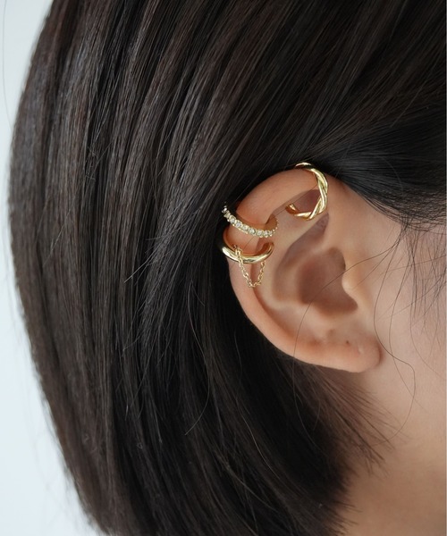 Port（ポート）の「【 SORUTT / ソルト 】 ミックステクスチャー イヤーカフ 3セット（イヤーカフ・レディース・シルバー/ゴールド・FREE）」の5枚目の写真