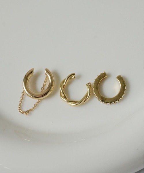 Port（ポート）の「【 SORUTT / ソルト 】 ミックステクスチャー イヤーカフ 3セット（イヤーカフ・レディース・シルバー/ゴールド・FREE）」の6枚目の写真