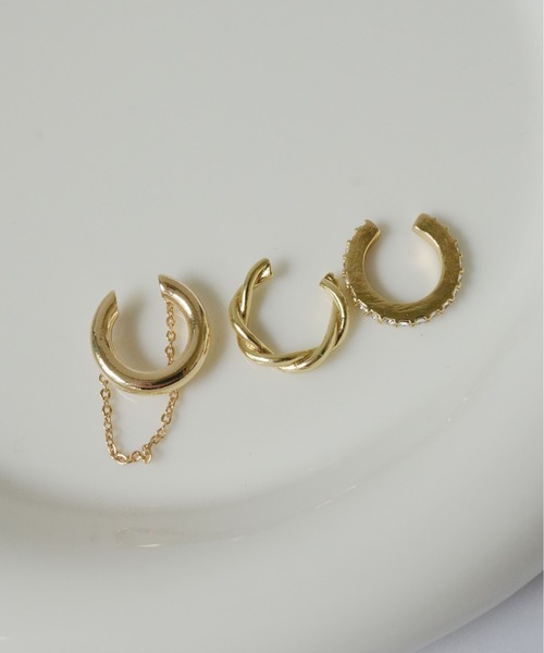 Port（ポート）の「【 SORUTT / ソルト 】 ミックステクスチャー イヤーカフ 3セット（イヤーカフ・レディース・シルバー/ゴールド・FREE）」の7枚目の写真