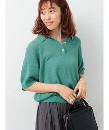 Lugnoncure（ルノンキュール）の「ブークレ半袖ポロニット（ニット/セーター）」