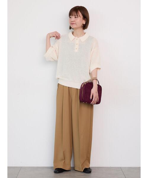 Lugnoncure（ルノンキュール）の「ブークレ半袖ポロニット（ニット/セーター・レディース・ブラック/ブルー/オフホワイト/オレンジ・F）」の18枚目の写真