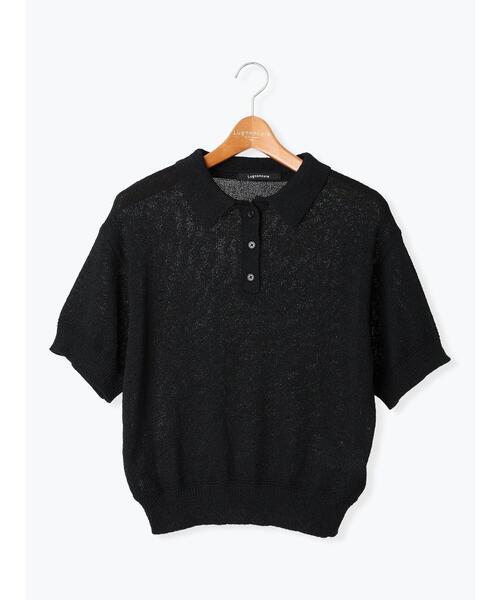 Lugnoncure（ルノンキュール）の「ブークレ半袖ポロニット（ニット/セーター・レディース・ブラック/ブルー/オフホワイト/オレンジ・F）」の13枚目の写真