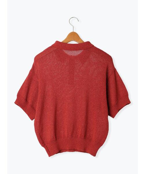 Lugnoncure（ルノンキュール）の「ブークレ半袖ポロニット（ニット/セーター・レディース・ブラック/ブルー/オフホワイト/オレンジ・F）」の10枚目の写真