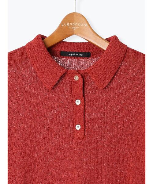 Lugnoncure（ルノンキュール）の「ブークレ半袖ポロニット（ニット/セーター・レディース・ブラック/ブルー/オフホワイト/オレンジ・F）」の9枚目の写真
