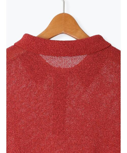 Lugnoncure（ルノンキュール）の「ブークレ半袖ポロニット（ニット/セーター・レディース・ブラック/ブルー/オフホワイト/オレンジ・F）」の6枚目の写真