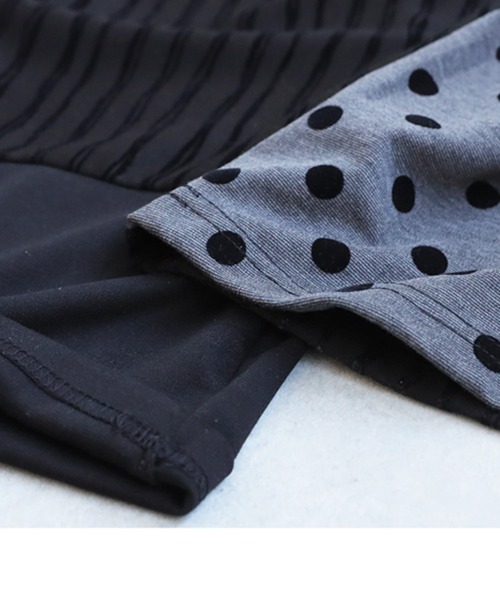 antiqua(アンティカ)の「ドット×ストライプ切替ワイドパンツ(その他パンツ・レディース・ブラック・MEDIUM/LARGE)」の21枚目の写真