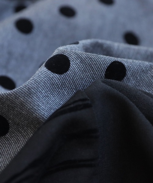 antiqua(アンティカ)の「ドット×ストライプ切替ワイドパンツ(その他パンツ・レディース・ブラック・MEDIUM/LARGE)」の22枚目の写真